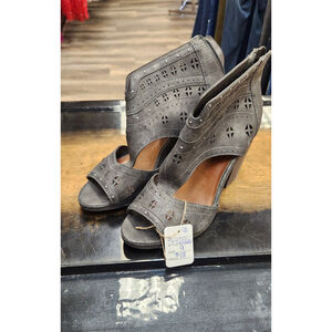 Maurices Gray Cutout Peep-Toe Heels